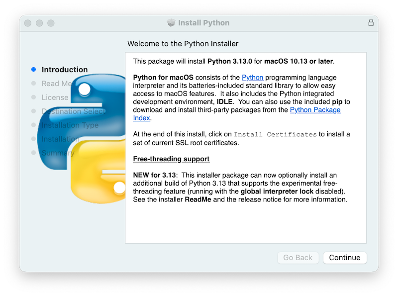 Downloading Python on Mac