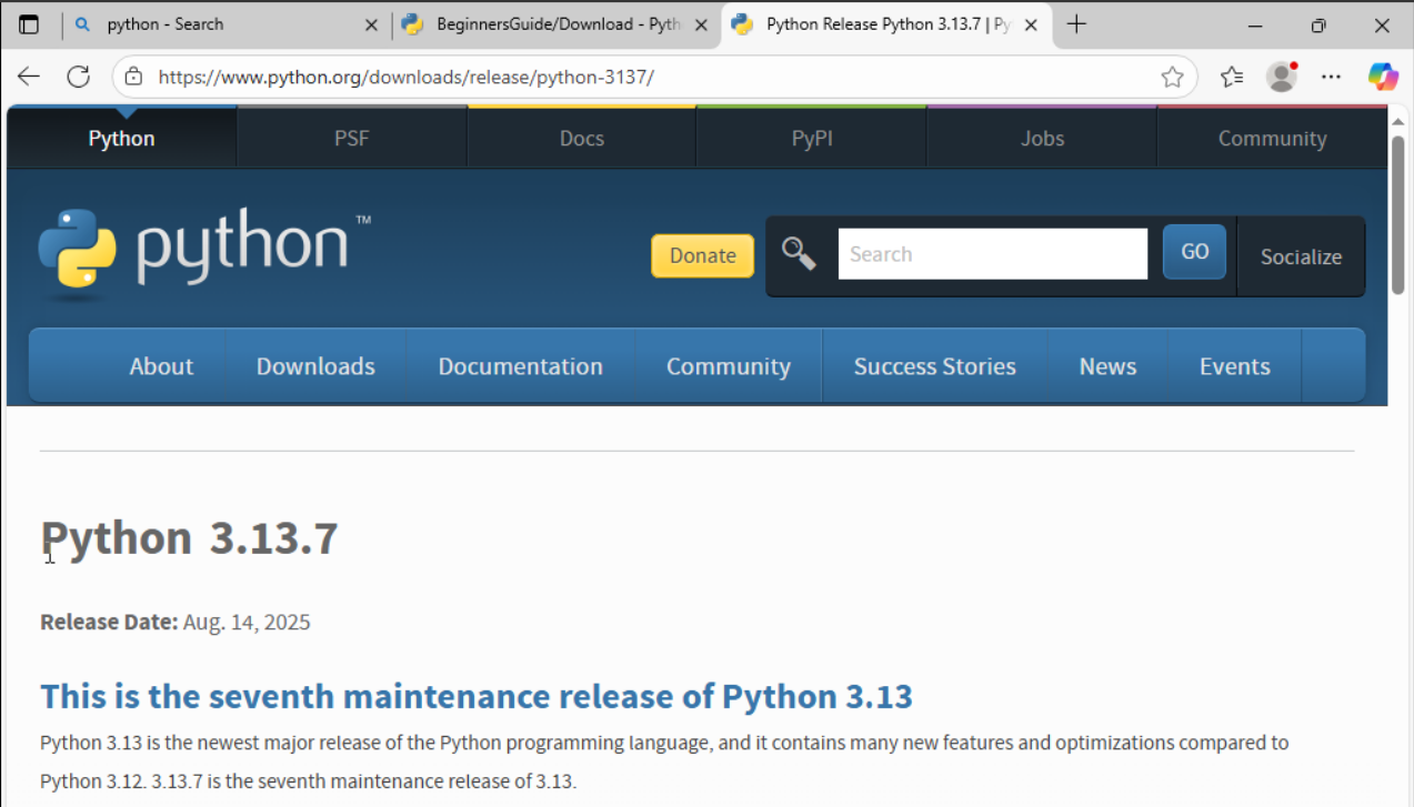 Downloading Python on Windows