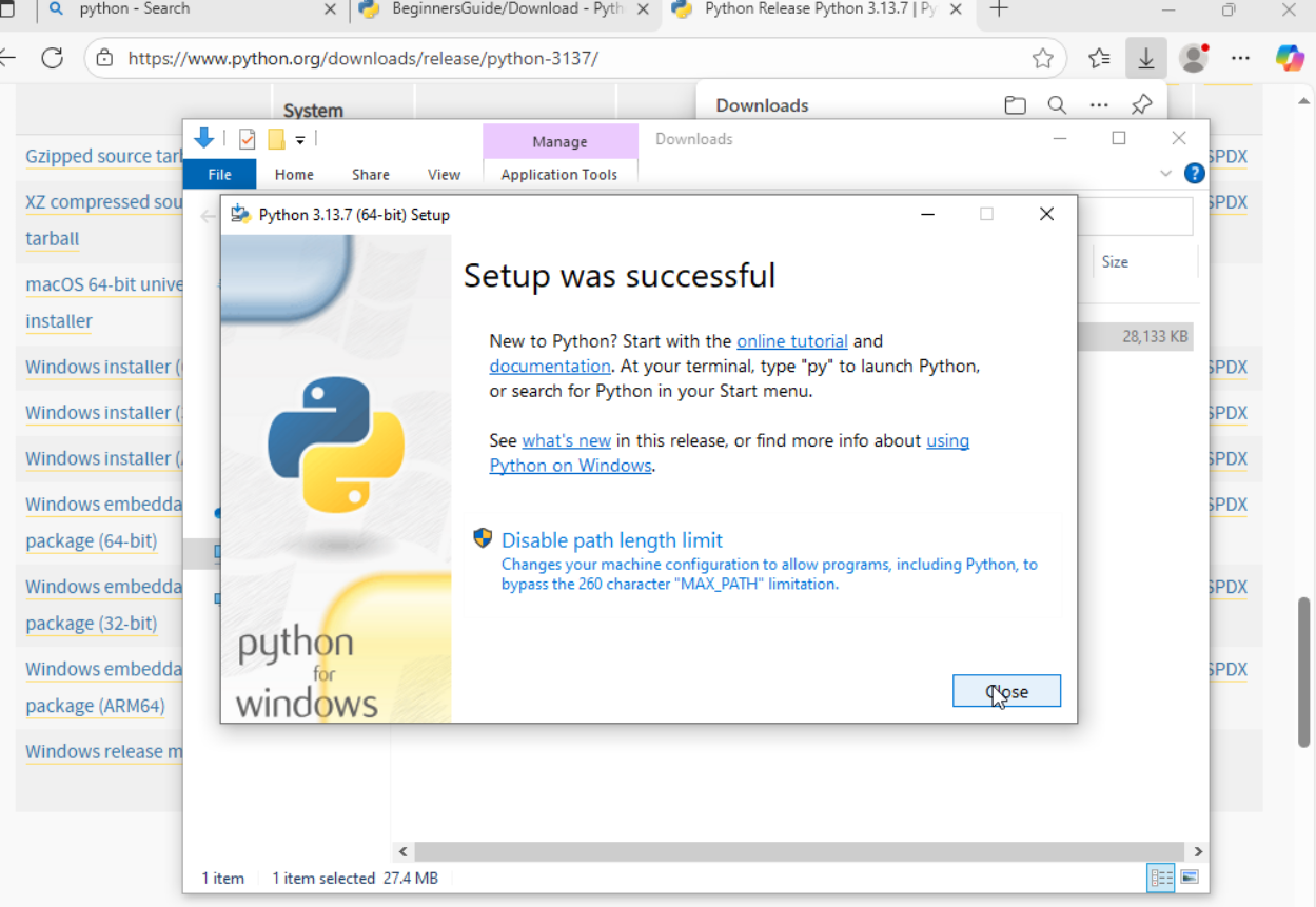 Installing Python on Windows