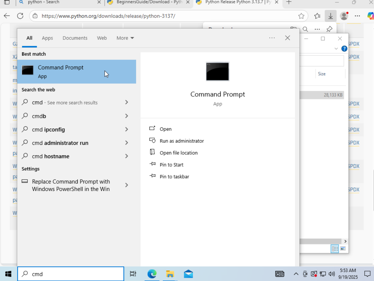 Run Python on Windows